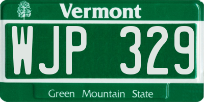 VT license plate WJP329