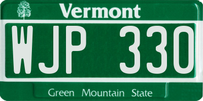 VT license plate WJP330
