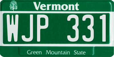 VT license plate WJP331