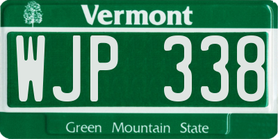 VT license plate WJP338
