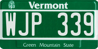 VT license plate WJP339