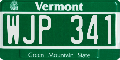 VT license plate WJP341