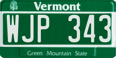VT license plate WJP343