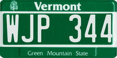 VT license plate WJP344