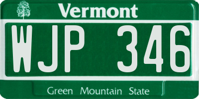 VT license plate WJP346