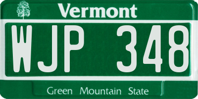 VT license plate WJP348