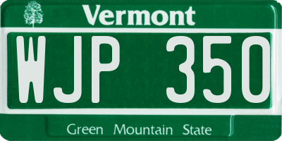 VT license plate WJP350