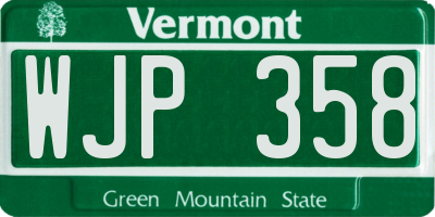 VT license plate WJP358