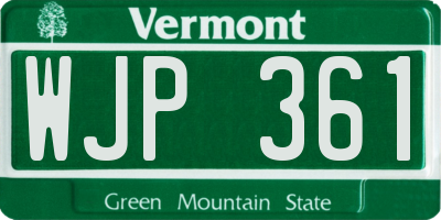 VT license plate WJP361