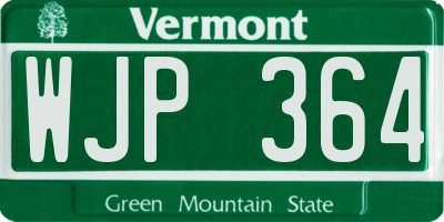 VT license plate WJP364