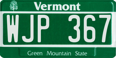 VT license plate WJP367
