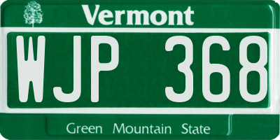VT license plate WJP368
