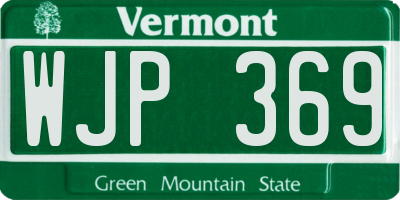 VT license plate WJP369