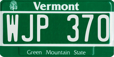 VT license plate WJP370
