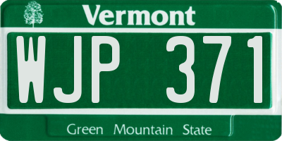 VT license plate WJP371