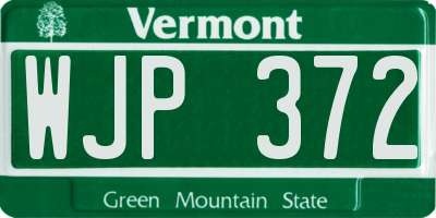 VT license plate WJP372
