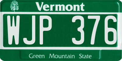 VT license plate WJP376