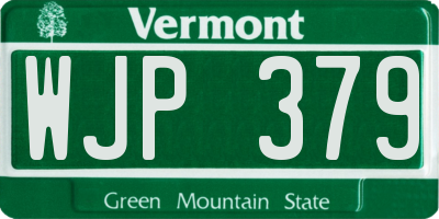 VT license plate WJP379