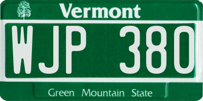 VT license plate WJP380