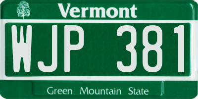 VT license plate WJP381