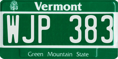 VT license plate WJP383