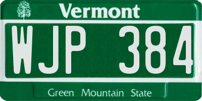 VT license plate WJP384