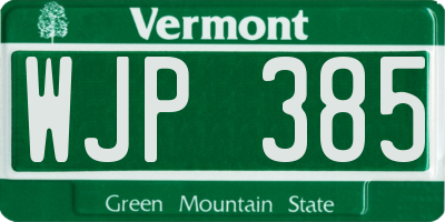 VT license plate WJP385