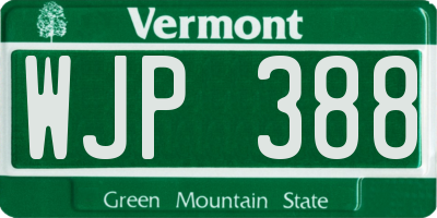 VT license plate WJP388