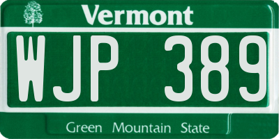 VT license plate WJP389