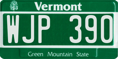 VT license plate WJP390