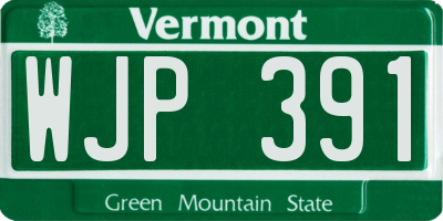 VT license plate WJP391