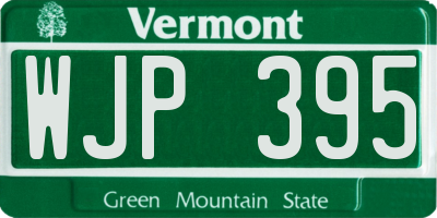 VT license plate WJP395