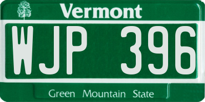 VT license plate WJP396