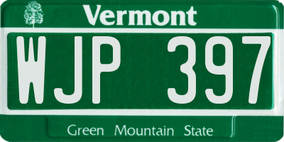 VT license plate WJP397