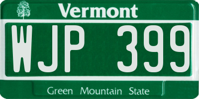 VT license plate WJP399