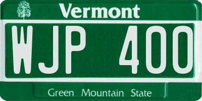 VT license plate WJP400