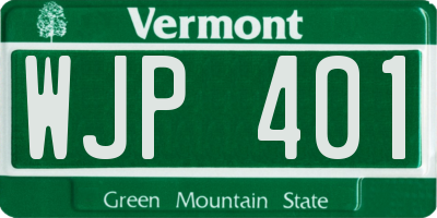 VT license plate WJP401