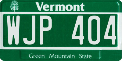 VT license plate WJP404