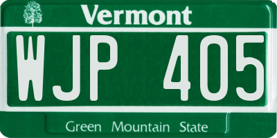 VT license plate WJP405