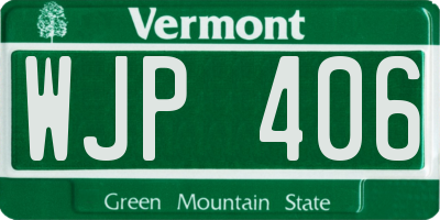 VT license plate WJP406