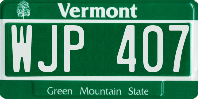 VT license plate WJP407