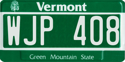VT license plate WJP408