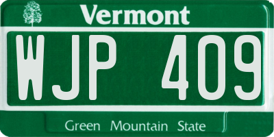 VT license plate WJP409