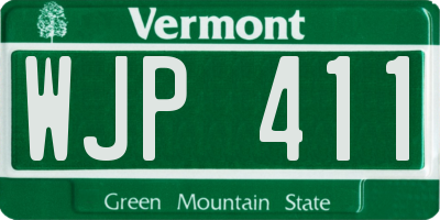 VT license plate WJP411