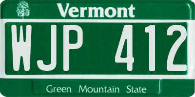VT license plate WJP412