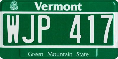 VT license plate WJP417