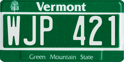VT license plate WJP421