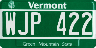 VT license plate WJP422