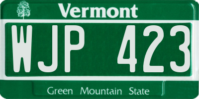 VT license plate WJP423
