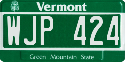 VT license plate WJP424